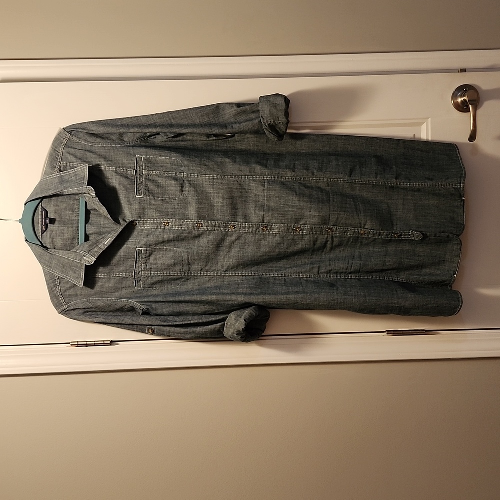 Brooks Brothers Womens Shirt Dress Blue Denim Button Up